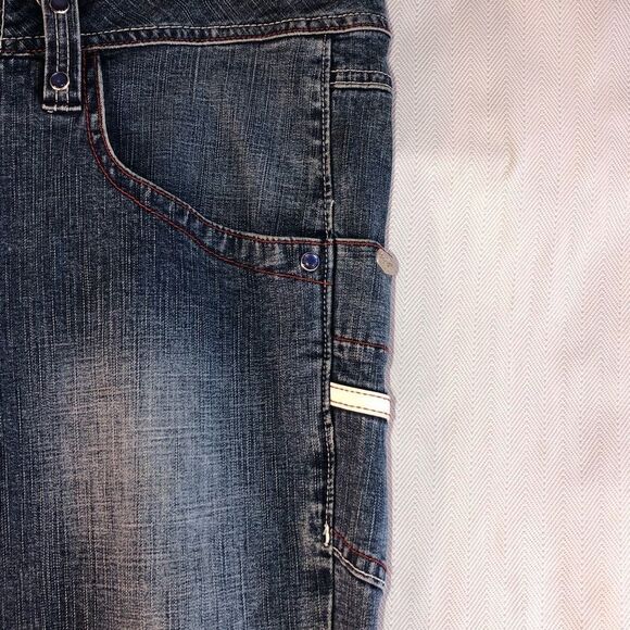 Pepe Jeans London 73 Collection Crop Jeans With Leather & Stud Detailing 33 - Picture 5 of 12